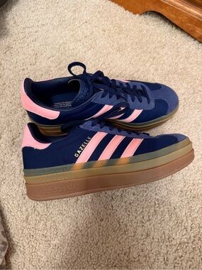 adidas Gazelle Navy & Pink Platform Sneakers
